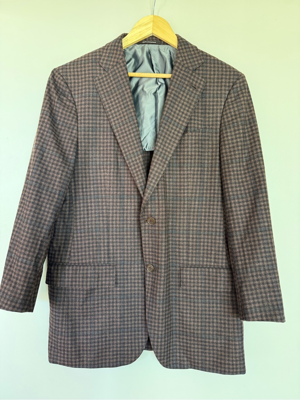 Ermenegildo Zegna Brown and Grey Checked Cashmere Sport  Coat